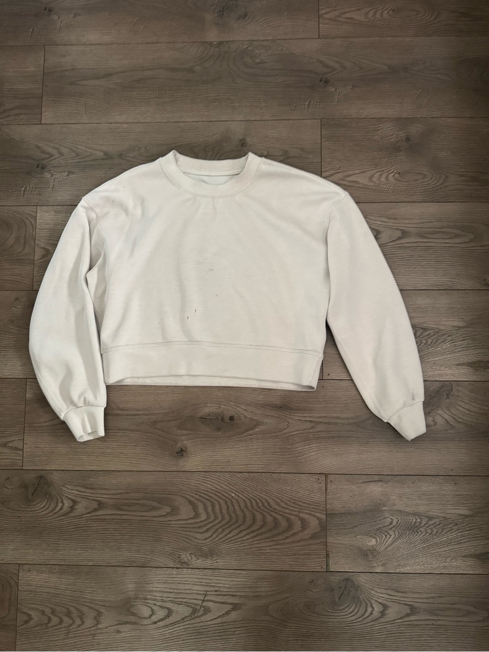 Lululemon Cropped Crewneck Softstreme Sweatshirt Off- White Oversized Size 6
